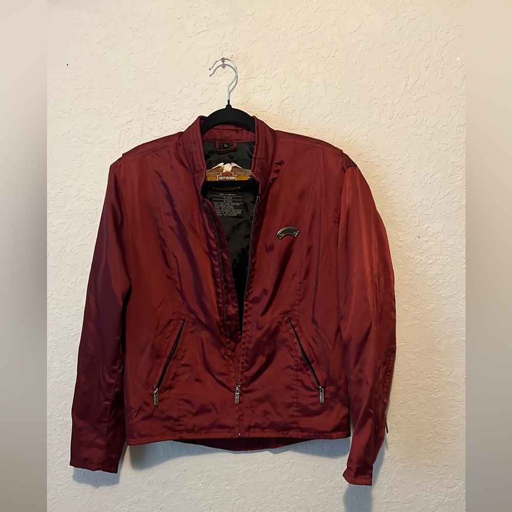 Harley-Davidson Dark Red Bomber Riding Jacket Classic Athletic Design